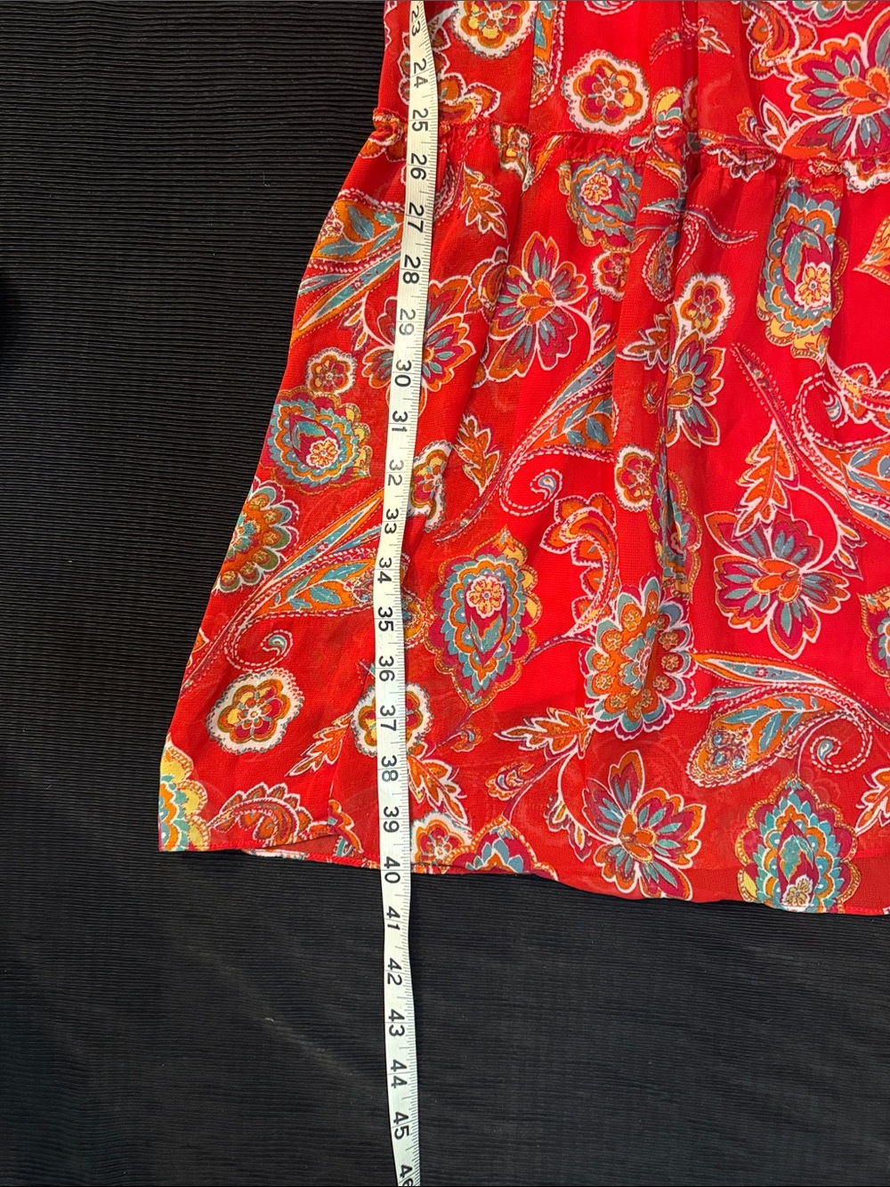Rabbit Rabbit Rabbit Paisley Print Lined Tiered Maxi Dress - Like new! Petite 4 - Picture 4 of 9